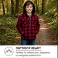 thumbnail image 2 of TrailCrest by Treel Kids Hooded Fleece Jacket – Warm Zip Up Plaid Coat with Pockets, Checkered Winter Outerwear, Red & Black Plaid, 3T, 2 of 8