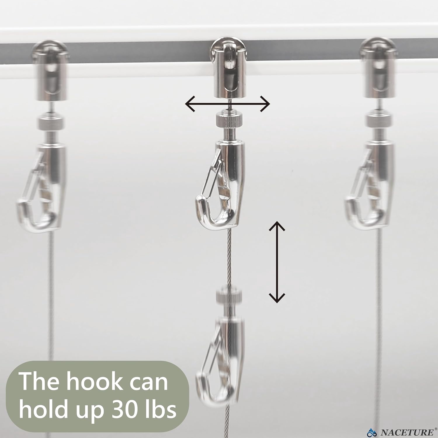 Picture Rail Hanging System – 8 Pack Picture Hanging Kit Including 8 Pcs 24" Picture Rails, 8 Pcs 2M Picture Haning Wire Hooks – Elegant Art Hanging System for Gallery, House, Decor