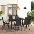 thumbnail image 1 of vidaXL 7 Piece Garden Dining Set Black and Brown, 1 of 8