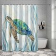 thumbnail image 3 of Shower Curtain Sea Turtle Bathroom Curtains with Hooks, Waterproof Fabric Ocean Marin Life Teal Coral Bath Shower Curtains Set for Bathroom Bathtubs Decor 72x72 Inch, 3 of 9
