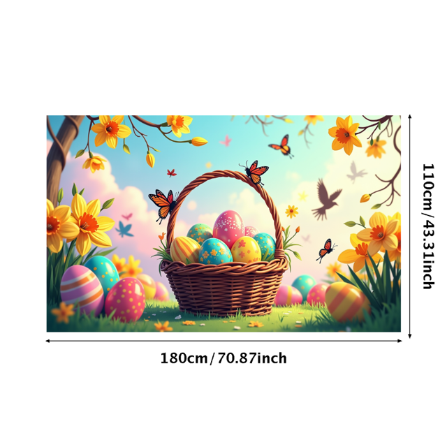 Decorative Easter Egg Basket with Fall Leaves Autumn Theme Banner Celebration Home Decorations Thanksgiving Party Backdrop Decorations Event