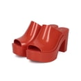 thumbnail image 5 of Melissa Mule Women PVC Jelly Peep Toe Platform Chunky Heel Mule HC24, 5 of 5