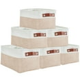 thumbnail image 1 of DECOMOMO Paniers de Rangement pour Étagères Bacs de Rangement Durables Petits (Beige et Blanc, Lot de 6), 1 of 6