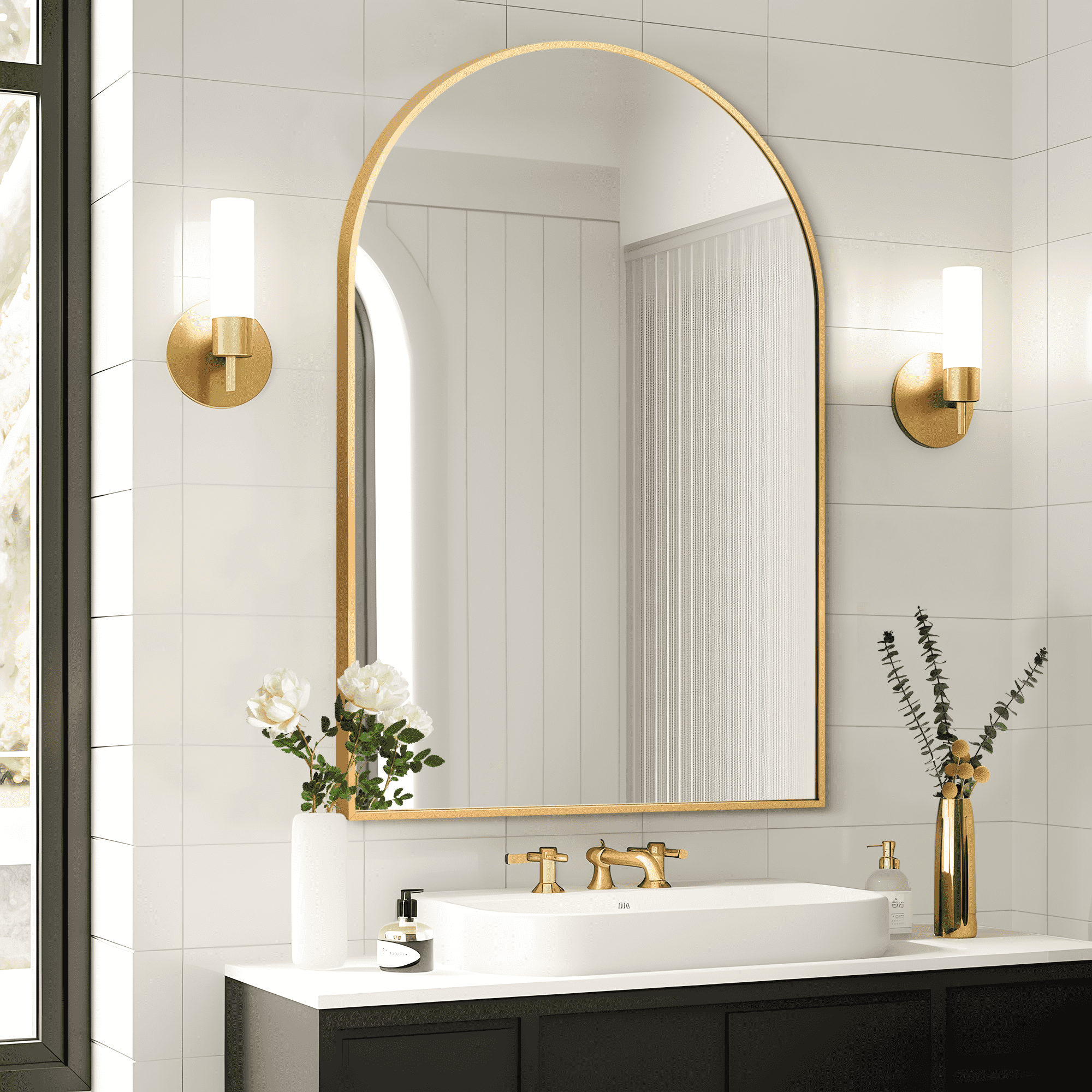 MAYEERTY 36x24 Wall Mounted Vanity Mirror Modern Bathroom Vanity Mirror for Bedroom