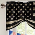 thumbnail image 5 of Independence Day Tie Up Valances Curtain, Adjustable Kitchen Retro Five-Pointed Star U.S. Flag Farm Funny Cow Valances for Windows Decor, Rod Pocket Short Curtains Set for Bedroom/Bathroom, 54"x18", 5 of 9