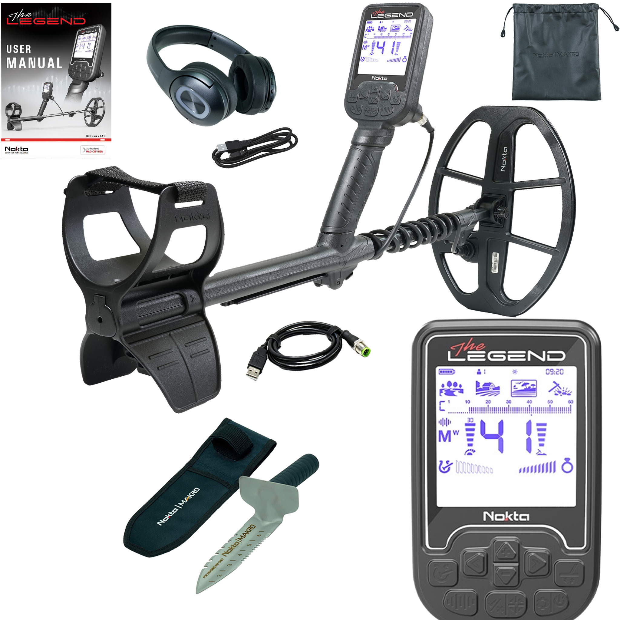 Nokta Makro The Legend SMF Metal Detector W/ Wireless Headphones – Waterproof, Multi-Freq