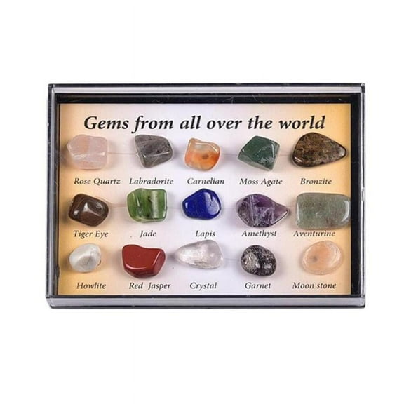 15Pcs/ Mineral Gift Polished Stone Gemstones Crystal Collectible Ore Samples Home Decoration