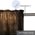 thumbnail image 5 of Rustic Barn Door Thermal Insulated Window Curtain Valance Brown Wood Grain Wooden Farmhouse Door Privacy Decorative Rod Pocket Short Window Valance Curtains 54 by 18 in, 2 Panel, 5 of 6