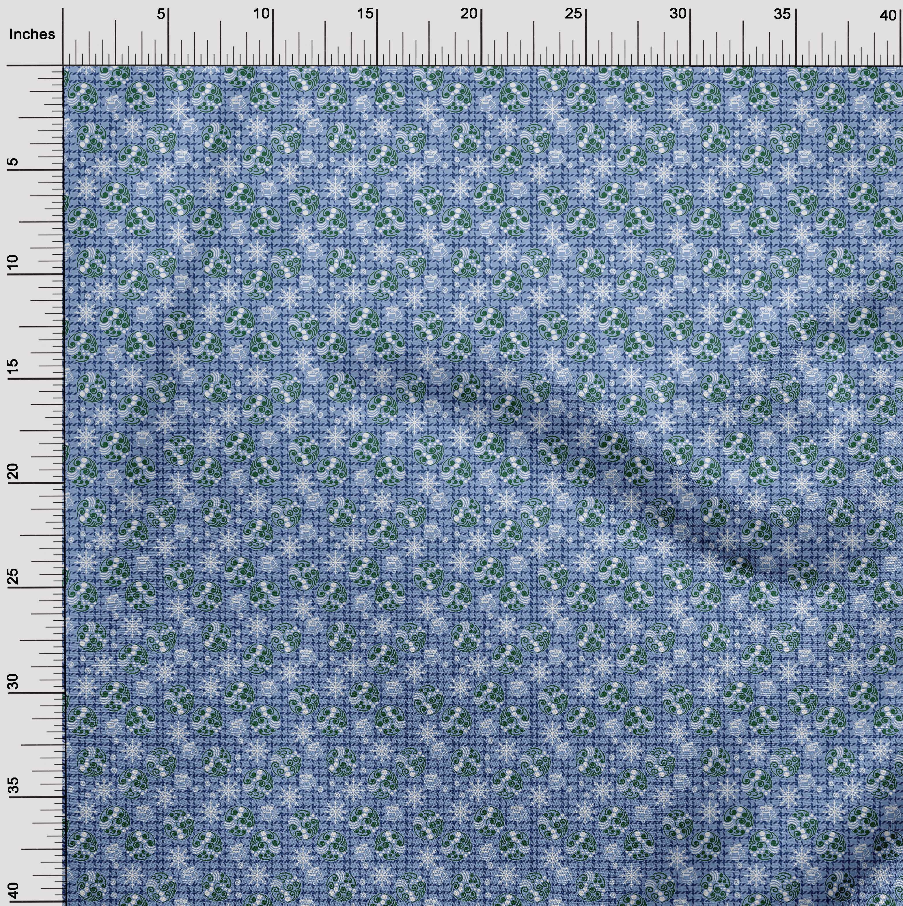 oneOone Velvet Medium Blue Fabric Christmas Craft Projects Decor Fabric Printed By The Yard 58 Inch Wide