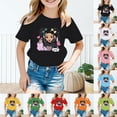 thumbnail image 2 of LRen Girls Shirts Size 8 Kid Girls Cute Graphic Print Tops Round Neck Short Sleeve Tee Soft Summer Casual T Shirt, 2 of 6