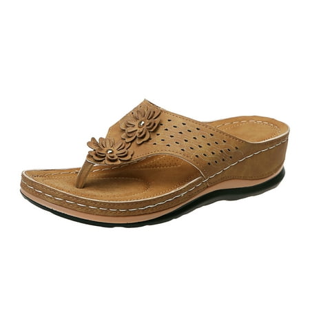 

Comfy Slider Flat Toe Sandals Summer Support T Flops Bottomed Slip Strap Women On With Arch Roman Sandals Open Flip Clip Women s sandals