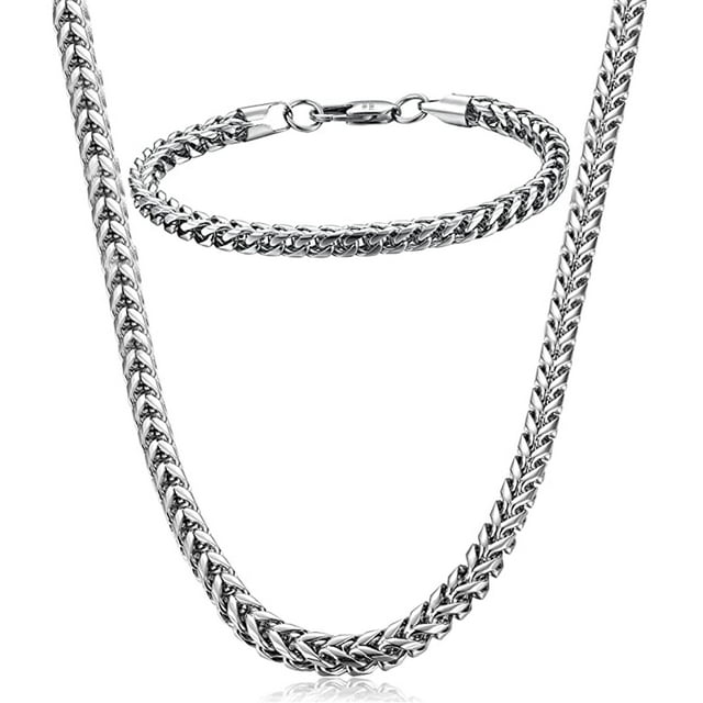 KEVCHE Stainless Steel Chain Necklace for Men Women Necklace Bracelet