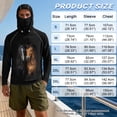 thumbnail image 6 of SEANATIVE Men's Fishing Rash Guard, Sun Protection Long Sleeve Fishing Shirt Pullover with Mesh Face Mask Sun Protective Shirt Summer Outfits for Outdoor, L, Horse Pattern Black, 6 of 7
