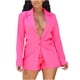 thumbnail image 1 of Blazer Odeerbi Chaquetas para mujer de cuero arrugado elástico Traje de dos piezas otoño invierno, 1 of 8