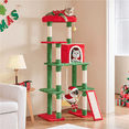 thumbnail image 2 of Alden Design 63" Tall Cat Tree with Hammock and Scratching Posts, Red/Green, 2 of 10