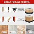 thumbnail image 6 of Furniture Coasters, 8PCS 2" Furniture Caster Cups for Hardwood Floors, Rubber Furniture Pads Non Slip Furniture Grippers, Bed Couch Stoppers to Prevent Sliding - Protect All Types of Flooring, Black, 6 of 8