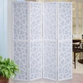 thumbnail image 2 of Roundhill Furniture Giyano Rice Paper/Wood 4-Panel Screen Room Divider in White, 2 of 7