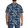 thumbnail image 5 of Xecao offers the Dragons for Men's Casual Short-sleeved Shirt, a button-up collared shirt with a pocket, perfect for beach vacations and yacht travel in the X-Large size., 5 of 7