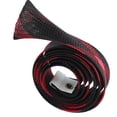 thumbnail image 2 of Funda para caña de pescar de fundición, chaqueta para poste, funda protectora para calcetín, aparejos de pesca de 25mm x 1650mm, rojo y negro, 2 of 8