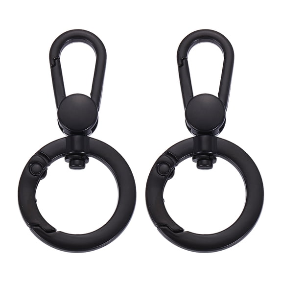 2Pack Swivel Clasp Clip, Spring Snap Hooks Keychain Key Ring, Black