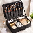 thumbnail image 2 of POINTERTECK Trousse Cosmétique Grande Capacité Oxford Portable Tissu Artiste Sac de Rangement avec Diviseurs Réglables pour les Femmes, 2 of 11