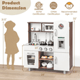 thumbnail image 4 of Redsmile Play Kitchen,Wooden Kids Kitchen Playset with Large Storage Space,Realistic Lights and Sounds,Pretend Play Toy Kitchen Gift for Girls Boys Ages 3-10,Brown, 4 of 9
