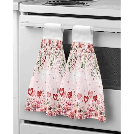 

Valentine S Day Rose Leaves Plants Flowers Hand Towels Kitchen Bathroom Han