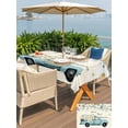 thumbnail image 5 of Outdoor Tablecloth with Umbrella Hole for Patio/Picnic/Party/Camping, Spring Daisy Waterproof Table Cloth Rectangle Table Cover Washable, White Flowers Blue Country Car Rustic Botanical (60"x 84"), 5 of 8