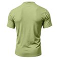 thumbnail image 7 of Fabrcox Mens Short Sleeve Shirts Lace Up V-Neck T-Shirts Men Regular Fit Breathable Lightweight Athletic Men Summer Shirts Green XXL, 7 of 7