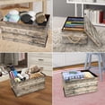 thumbnail image 3 of Livememory Decorative Storage Boxes with Lid and Handles, Memory Box Fabric Storage Bins for Storage Decorative. L15.7 x W11.8 x H7.9 In (Not Made of Wood, 2 Pack), 3 of 5