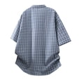 thumbnail image 4 of Mens Plaid Shirt Short Sleeve Button Down Cotton Blend Dress Shirt Loose Wrinkle Free Casual Business Summer Gingham Shirts with Chest Pocket Size 3XL Dark Blue, 4 of 8