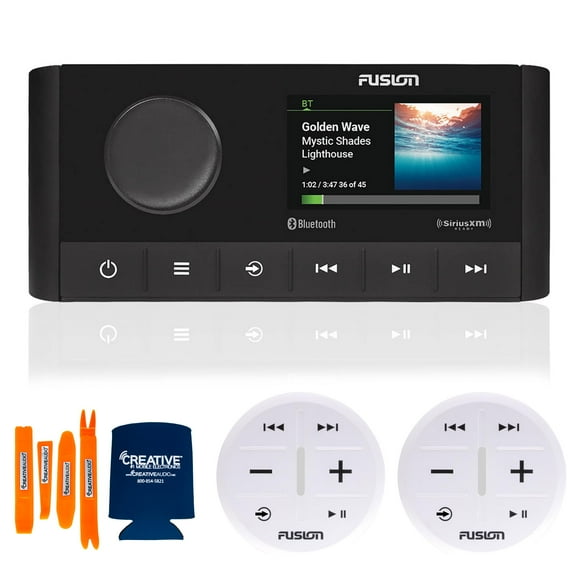 Fusion MS-RA210 Marine Entertainment System with (2) ARX70W White Wireless Remotes