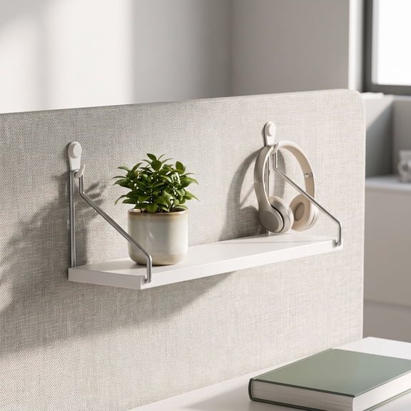 THDFTDT Wooden Wall Shelf with Hooks, Storage Organizer for Fabric Cubicle, Office Partition, Workspace, and Desk Decor