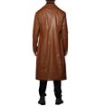 thumbnail image 3 of INSPIRE CHIC PU Faux Leather Long Jacket for Men's Lapel Gothic Trench Coat Outwear, 3 of 4