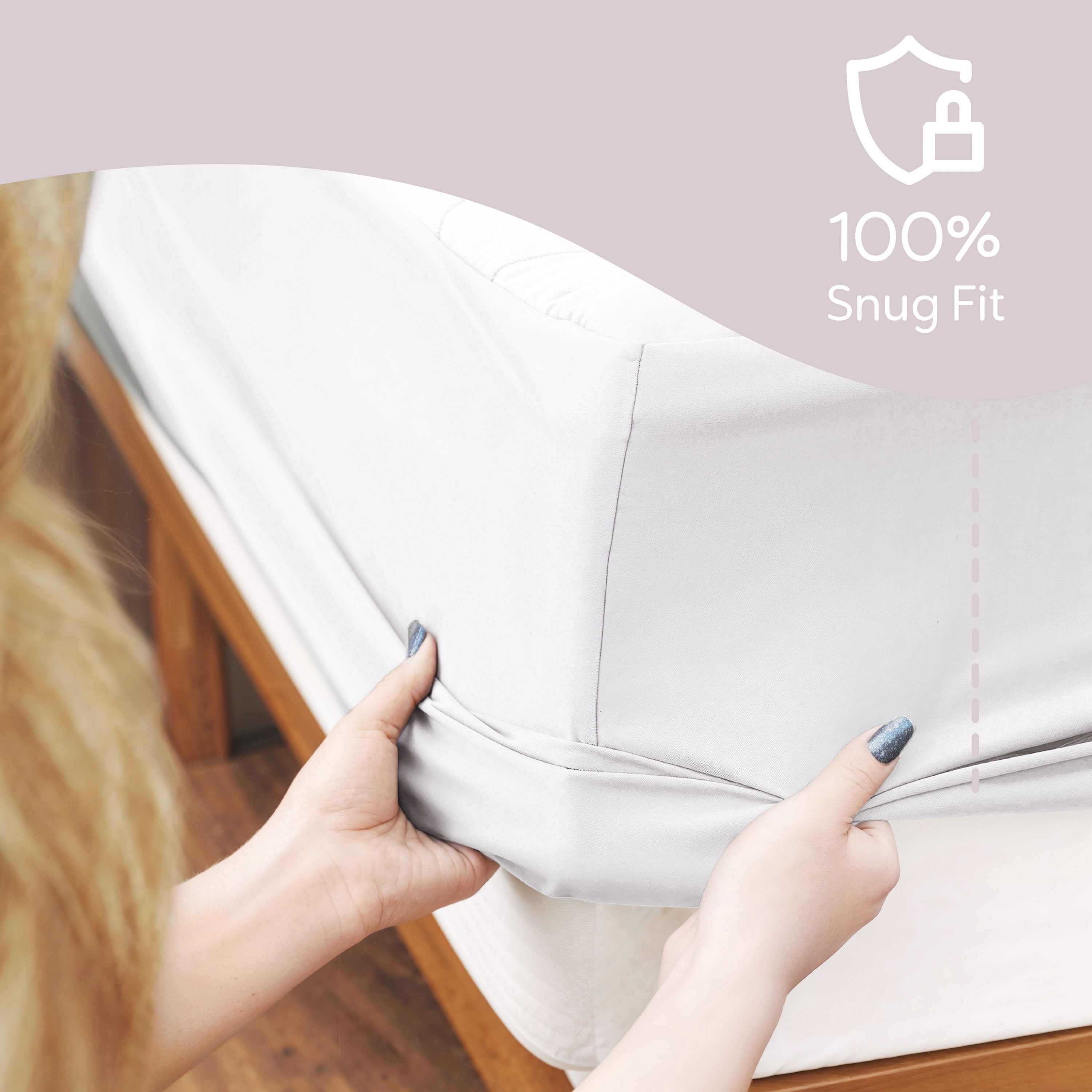 LammaLoe Full Mattress Pad Waterproof, Quilted Fitted Mattress Protector, Deep Pocket Cover Fits 8" 21", White