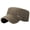 Brown, variant on YIMING Brand Military Cadet Cap Slub Fabric Flat Top Army Sunshade Adjustable Outdoor Hat for Unisex