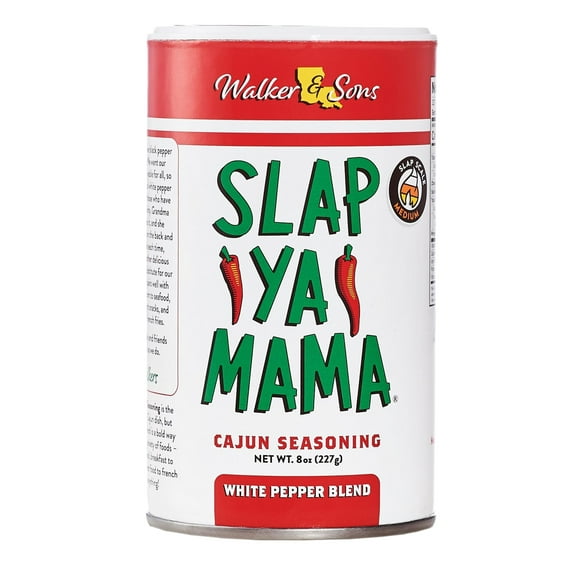 Slap Ya Mama White Pepper Blend Cajun Seasoning by Walker & Sons, 8 oz Canister – All-Purpose Cajun Flavor for Everyday Cooking