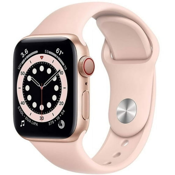 Pre-Owned Apple Watch Series 6 44mm GPS   Cellular Unlocked - Gold Aluminum Case - Pink Sport Band (2020) - Fair