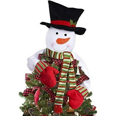 ReedCA Christmas Tree Topper, Snowman Top of The Tree Hugger Xmas Holiday Winter Wonderland Party Decoration