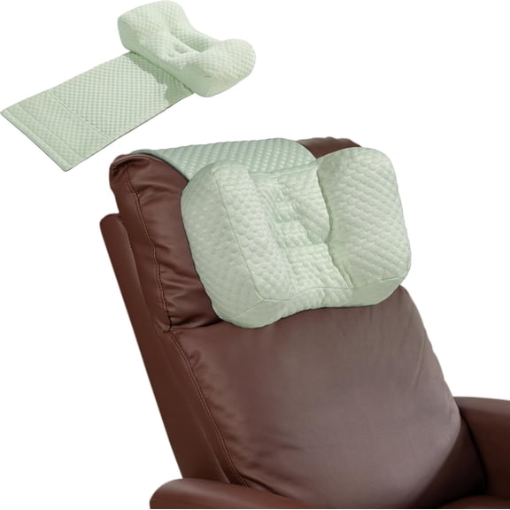 Neck Pillows for Recliners with Pocket,Headrest Cushion for Neck Pain Relief and Cervical Support,Recliner Head Pillow for Side Sleeping at Home, Office or Traveling（Green）