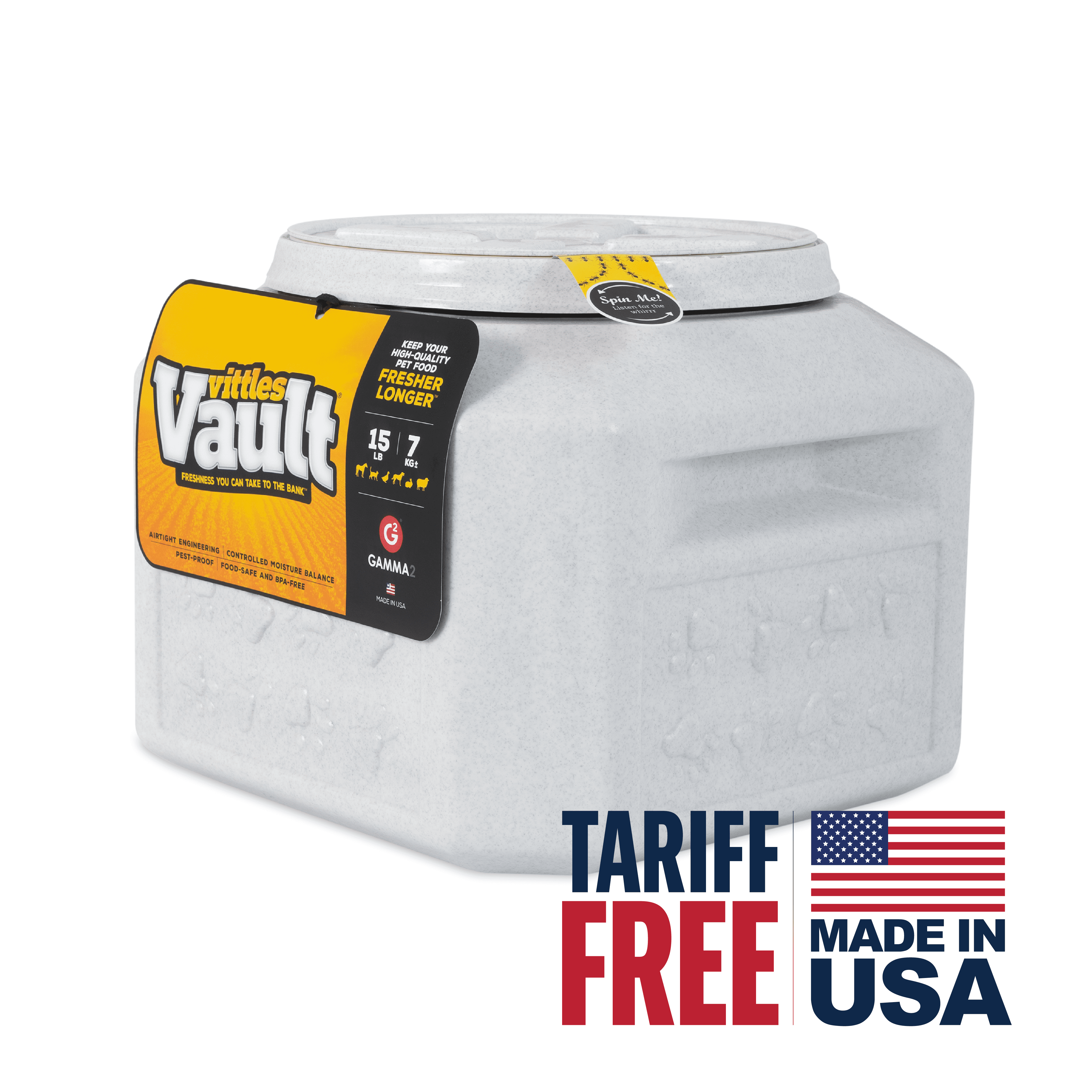 Gamma2 Vittles Vault Outback Pawprint Pet Food Storage Container