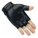 thumbnail image 4 of Guantes De Medio Dedo De Cuero Pu Para Hombre, 1 Par, Negro, 4 of 4
