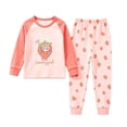thumbnail image 2 of Spazoro Toddler Kids Girls 2PC 100% Cotton Ouifit Sets, Fall Winter Soft & Comfy Long Sleeve Cute Print Casual Shirts and Pants for Loungewear Pink Size 3-4T, 2 of 6