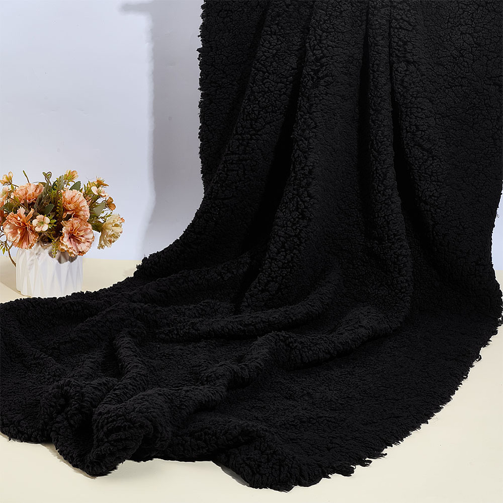 Black Plush Fabric 59 Inch Wide Lambs Wool Fabrics Fur Craft Fabric Sherpa Fleece Fabrics for DIY Craft Sewing Projects Costume Coats Blankets 1 Yard DIY