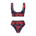 thumbnail image 6 of Rocae Rose Flower for Bikini Set for Women Two Piece Sexy High Swimsuits Split Crossover Bikini Medium, 6 of 9