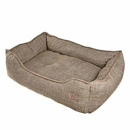 - GOBUDDY Square Pet Bed For Cats & Dogs - Ultra Soft & Comfortable Cuddler Pet Bed - Reversible Removable Linen Cushion Prevents Overheating - Improves Sleep For Small, Medium & Large Animals