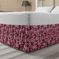 thumbnail image 1 of Floral Bed Skirt, Continuing Layout of Floral Details Blooming Buds on Branches Garden Art, Elastic Bedskirt Dust Ruffle Wrap Around for Bedding Decor, 4 Sizes, Pale Maroon and Rose, by Ambesonne, 1 of 2