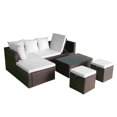 thumbnail image 2 of vidaXL 4 Piece Garden Lounge Set with Cushions Poly Rattan Brown, 2 of 5