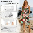 thumbnail image 6 of FUIALDOLG Womens Christmas Dresses Christmas Red Plaid Pattern Dresses Sleeveless Round Neck Tshirt Dresses Breathable Comfort Midi Skirt With Irregular Hem,Beach Party Sundress,L, 6 of 7