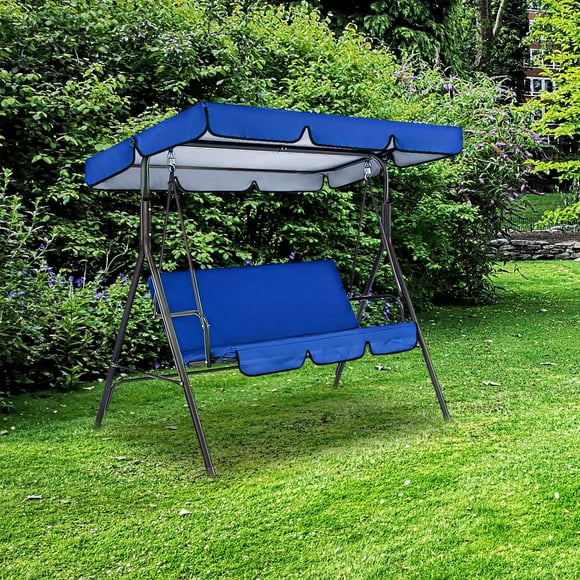 Toldo para columpio perfecl Cubierta impermeable 3 plazas azul 164 cm x 114 cm x 15 cm